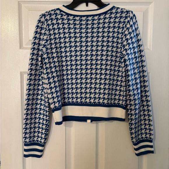 Haute Monde Blue and White Cardigan - Picture 3 of 3